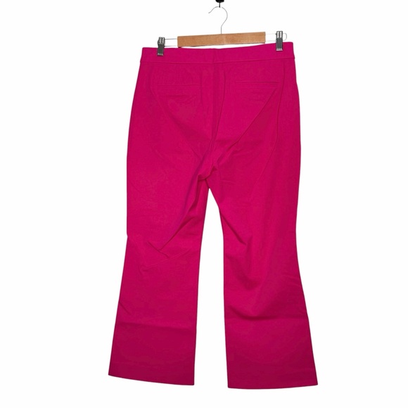 J. Crew Bright Pink Kelsey Cropped Flare Pants Size 8 - Picture 5 of 9
